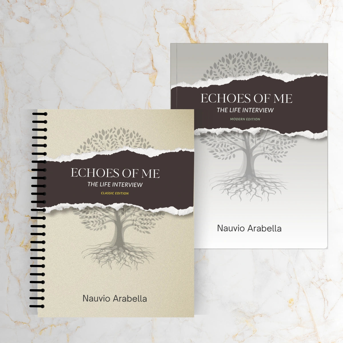Echoes of Me legacy journal covers with family tree design